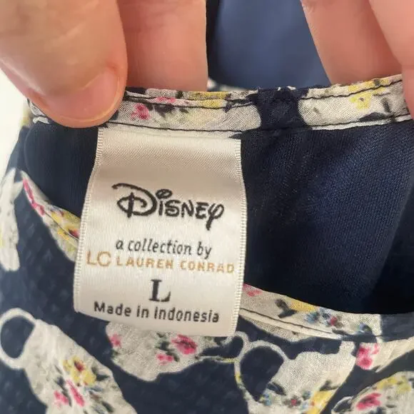 Lauren Conrad Disney Alice in Wonderland Floral Teapot Teacup Sundress Sz L - Picture 3 of 16